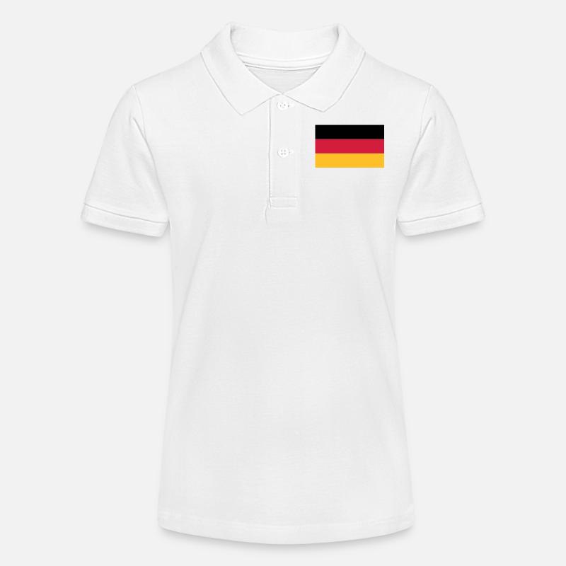 Drapeau de l'Allemagne - Polo bio MINI SPRINTER Stanley/Stella Ado - blanc