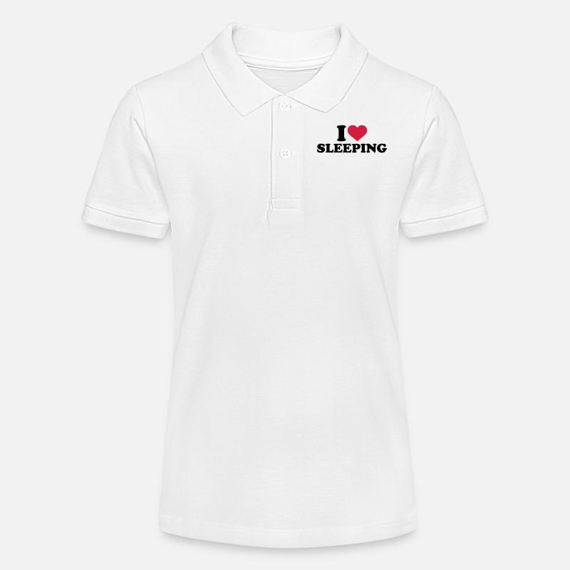 I love sleeping - Stanley/Stella Teen Organic Polo Shirt MINI SPRINTER - white