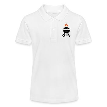 Grill mit Wurst - Stanley/Stella Teenager Bio-Poloshirt MINI SPRINTER - Weiß - Vorne