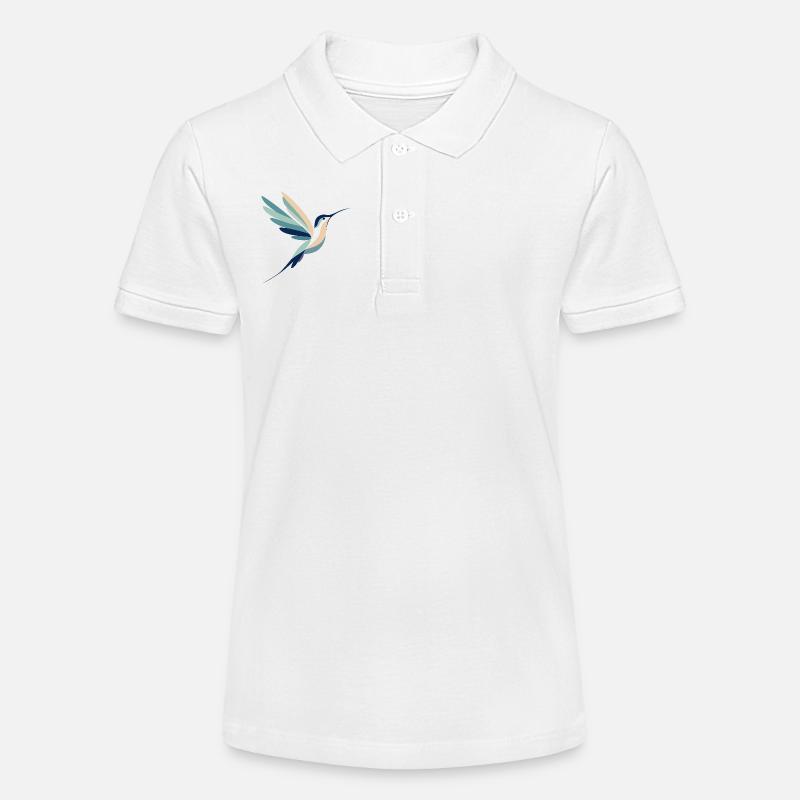 Colibri en vol - Polo bio MINI SPRINTER Stanley/Stella Ado - blanc