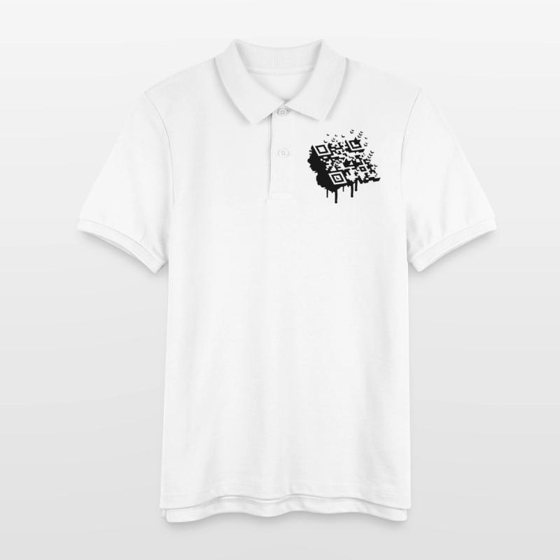 A 3D bar code as a graffiti Stanley/Stella Teen Organic Polo Shirt MINI SPRINTER