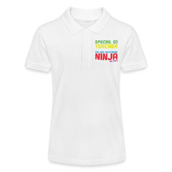 Spezieller Ed Teacher Autismus Ninja - Stanley/Stella Teenager Bio-Poloshirt MINI SPRINTER - Weiß - Vorne