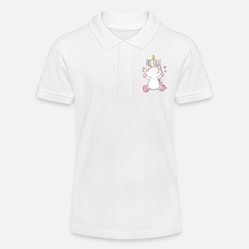 Licorne joyeuse - Polo bio MINI SPRINTER Stanley/Stella Ado - blanc