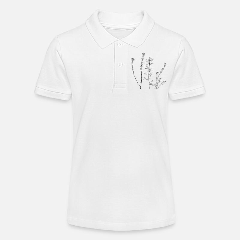 Art au trait floral - Polo bio MINI SPRINTER Stanley/Stella Ado - blanc