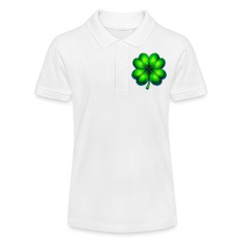 Four-leaf clover - Stanley/Stella Teen Organic Polo Shirt MINI SPRINTER - white - Front