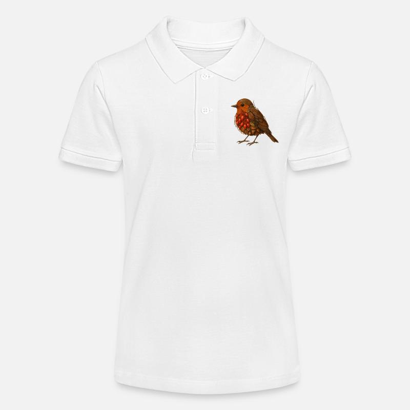 L’illustration de Robin dans le design de la nature - Polo bio MINI SPRINTER Stanley/Stella Ado - blanc