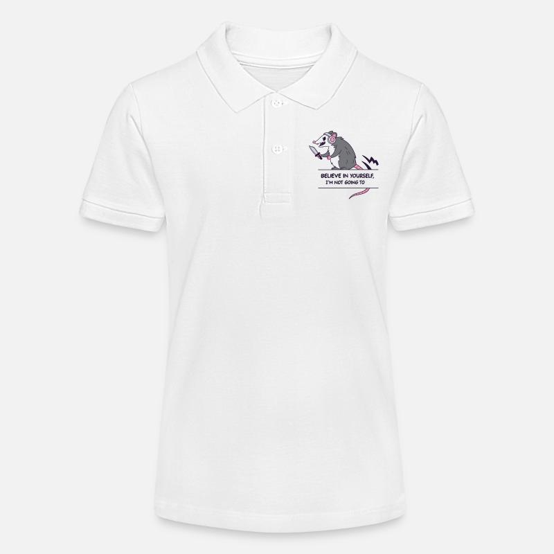 Coach anti-motivation Opposum : Croyez en vous - Polo bio MINI SPRINTER Stanley/Stella Ado - blanc