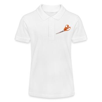 Orange Schere - Stanley/Stella Teenager Bio-Poloshirt MINI SPRINTER - Weiß - Vorne