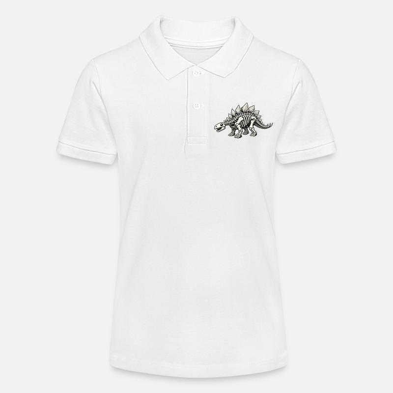 Squelette de Stégosaure - Polo bio MINI SPRINTER Stanley/Stella Ado - blanc