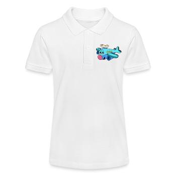 Bruce der Pilot – Cartoon Flugzeug - Stanley/Stella Teenager Bio-Poloshirt MINI SPRINTER - Weiß - Vorne