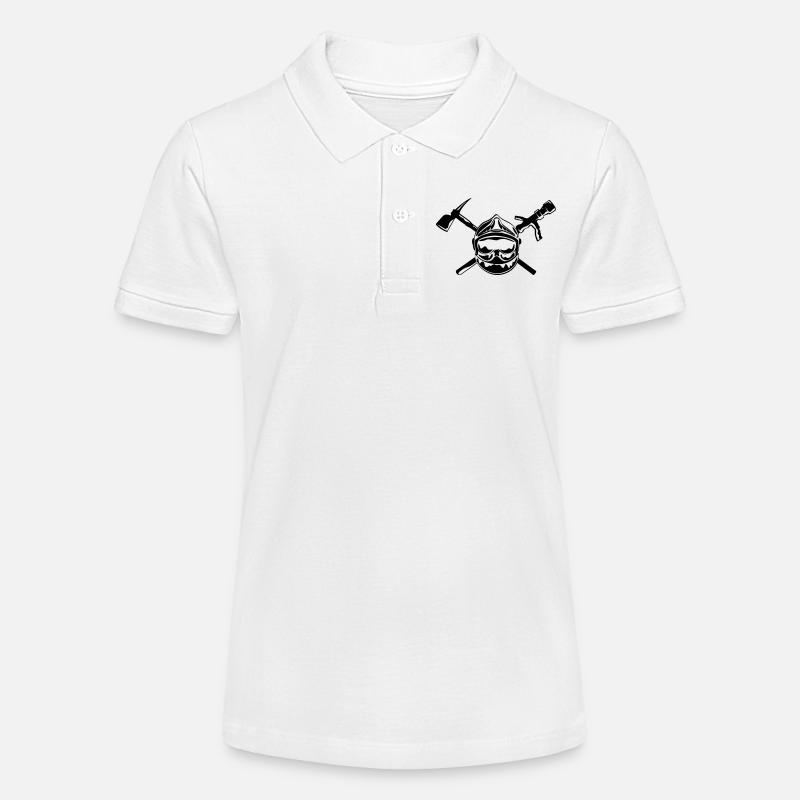 casque_pompier_hache et lance - Polo bio MINI SPRINTER Stanley/Stella Ado - blanc