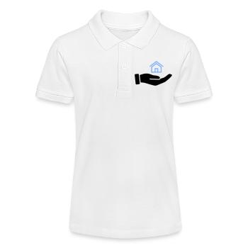 Hand hält Haus Immobilie - Stanley/Stella Teenager Bio-Poloshirt MINI SPRINTER - Weiß - Vorne