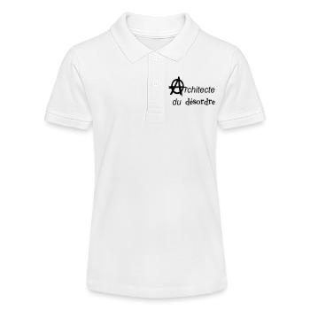 T-Shirt Anarchyarchitekt der Durcheinander-Taschentasche - Stanley/Stella Teenager Bio-Poloshirt MINI SPRINTER - Weiß - Vorne