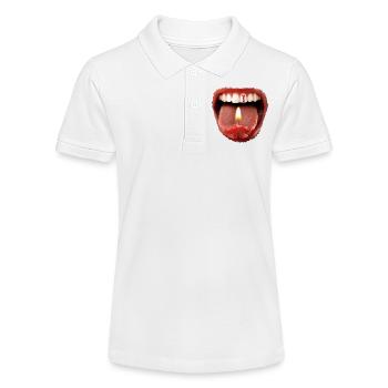 Date of birth 1 - tongue teeth - Stanley/Stella Teen Organic Polo Shirt MINI SPRINTER - white - Front