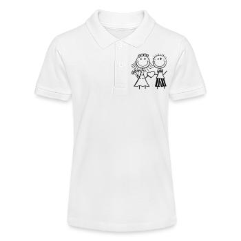 Lustiges Strichmännchen Brautpaar - Hochzeit - Fun - Stanley/Stella Teenager Bio-Poloshirt MINI SPRINTER - Weiß - Vorne