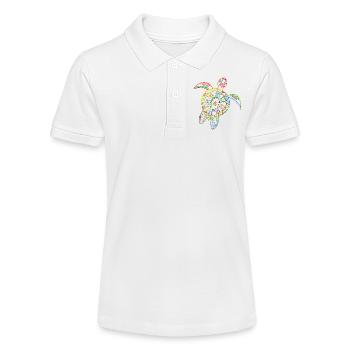 Tortue Tortue de mer Tribal Hawaii Vintage - Polo bio MINI SPRINTER Stanley/Stella Ado - blanc - Devant
