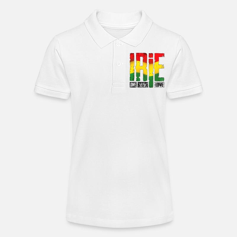 Design reggae vibrant aux couleurs de l’arc-en-ciel - Polo bio MINI SPRINTER Stanley/Stella Ado - blanc