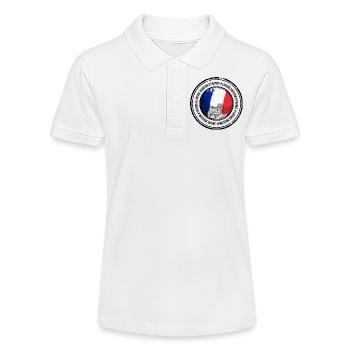 Paris Flag Circle: Louvre Sketch - Stanley/Stella Teen Organic Polo Shirt MINI SPRINTER - white - Front