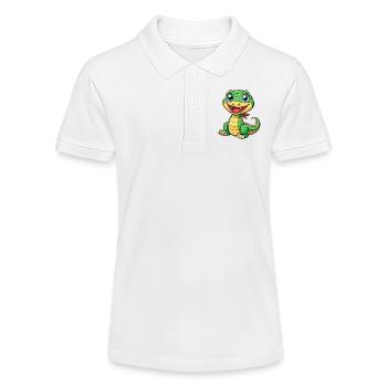 Anaconda Niedliche Zeichentrickfigur Kawaii Clipart - Stanley/Stella Teenager Bio-Poloshirt MINI SPRINTER - Weiß - Vorne