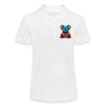 Koala Bunte Kawaii Cartoon Figur Clipart - Stanley/Stella Teenager Bio-Poloshirt MINI SPRINTER - Weiß - Vorne