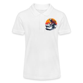 Snowboarder Graphic - Stanley/Stella Teen Organic Polo Shirt MINI SPRINTER - white - Front