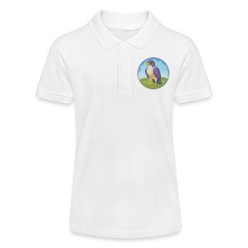 Falcon Cute Kawaii Cartoon Clipart Animal Pet - Stanley/Stella Teen Organic Polo Shirt MINI SPRINTER - white - Front