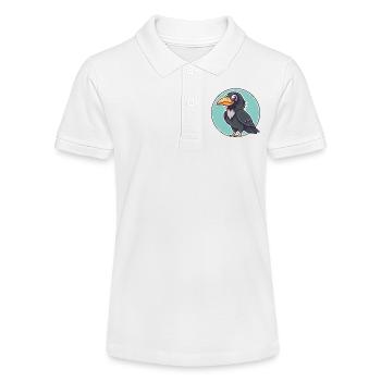 Crow Kawaii Dessin animé Personnage Animal Animal Visage - Polo bio MINI SPRINTER Stanley/Stella Ado - blanc - Devant