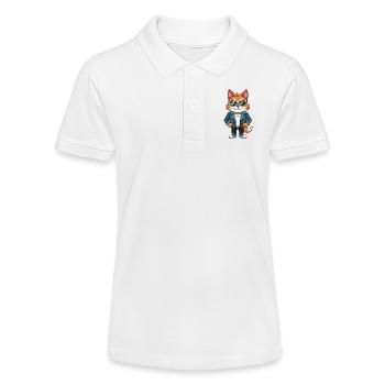 Angora turc drôle dessin animé Kawaii veste Sunglas - Polo bio MINI SPRINTER Stanley/Stella Ado - blanc - Devant