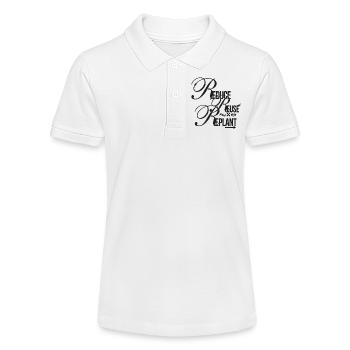 Sustainability Script – Reduce Reuse Replant - Stanley/Stella Teen Organic Polo Shirt MINI SPRINTER - white - Front