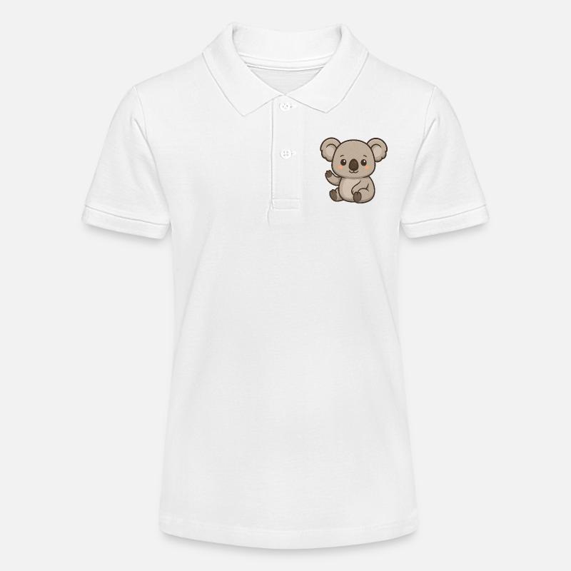 Koala avec accent de cœur - Polo bio MINI SPRINTER Stanley/Stella Ado - blanc