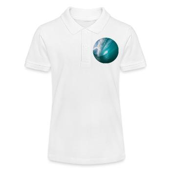 Dynamic ocean wave print - Stanley/Stella Teen Organic Polo Shirt MINI SPRINTER - white - Front