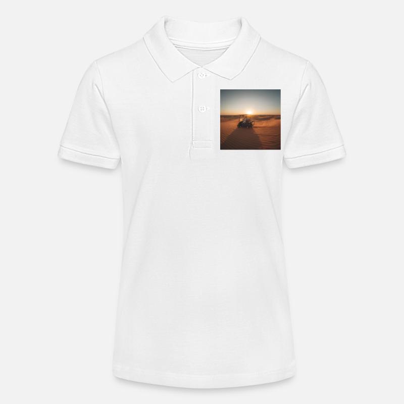 Desert Sun Ride en voiturette de golf - Polo bio MINI SPRINTER Stanley/Stella Ado - blanc