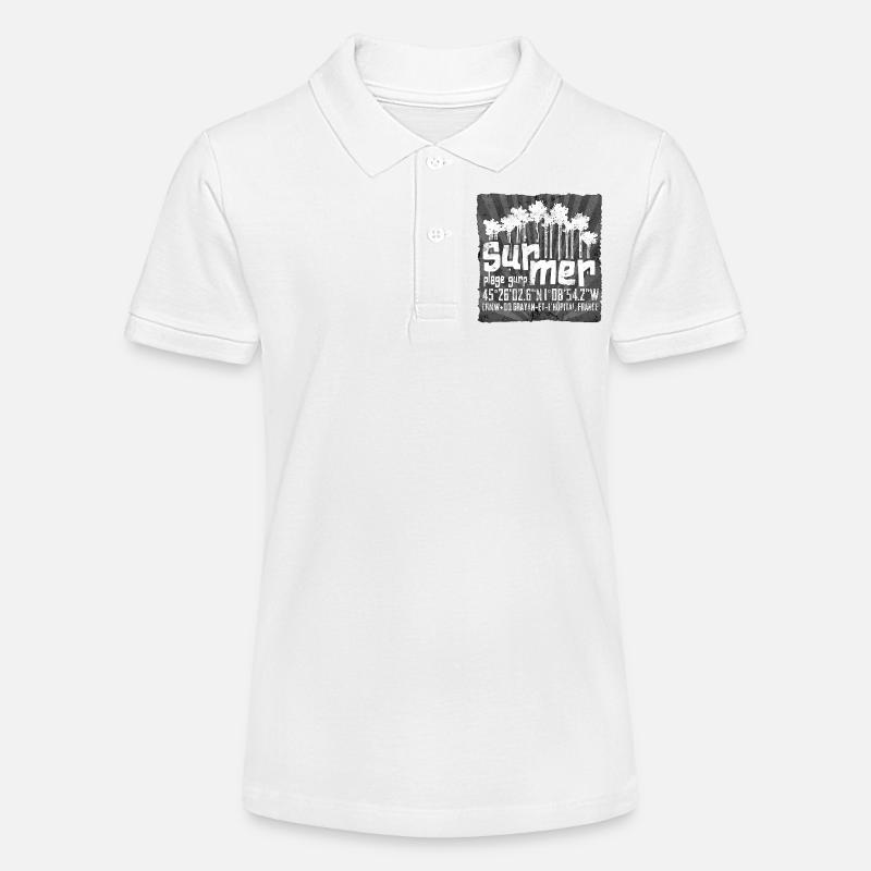 Silhouettes Grunge de la forêt d’été - Polo bio MINI SPRINTER Stanley/Stella Ado - blanc