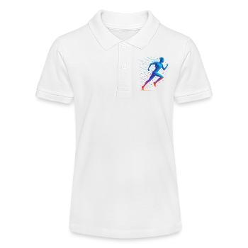 Neon Geometric Run - Stanley/Stella Teen Organic Polo Shirt MINI SPRINTER - white - Front