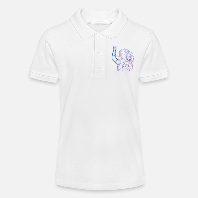 Neon Rebellion – Conception d’énergie cyberpunk - Polo bio MINI SPRINTER Stanley/Stella Ado - blanc