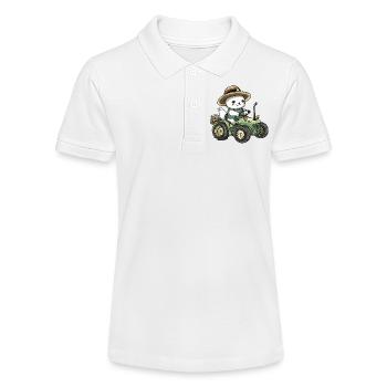 Robbe Tier Traktor Farmer - Stanley/Stella Teenager Bio-Poloshirt MINI SPRINTER - Weiß - Vorne