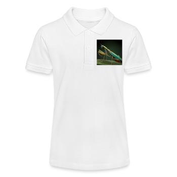 Iridescent Mantis in Macro Style - Stanley/Stella Teen Organic Polo Shirt MINI SPRINTER - white - Front