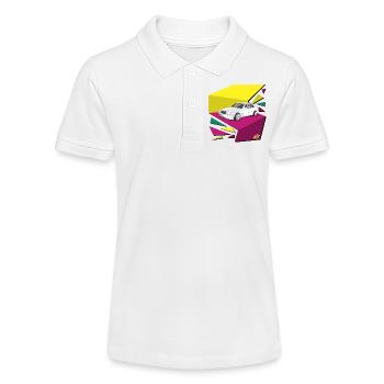 Retro Car Neon Panels 80's - Stanley/Stella Teen Organic Polo Shirt MINI SPRINTER - white - Front