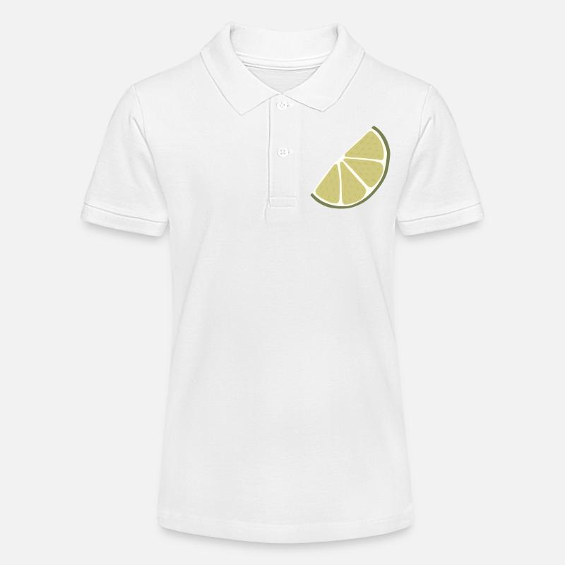 Lime Slice Citron Vert Minimaliste - Polo bio MINI SPRINTER Stanley/Stella Ado - blanc