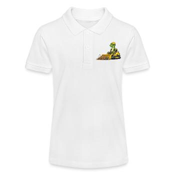 Dino Construction Worker Bulldozer - Stanley/Stella Teen Organic Polo Shirt MINI SPRINTER - white - Front