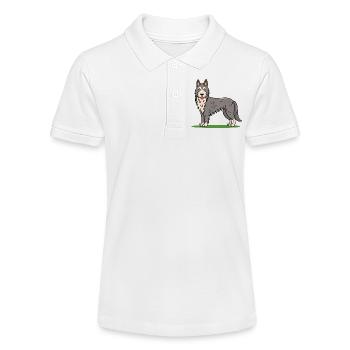 Irischer Wolfshund (Comic) - Stanley/Stella Teenager Bio-Poloshirt MINI SPRINTER - Weiß - Vorne