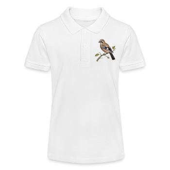 Geai des Chênes Vintage, Illustration Ornithologie - Polo bio MINI SPRINTER Stanley/Stella Ado - blanc - Devant