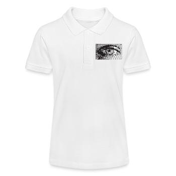 Motif des yeux de pixels de minuit - Polo bio MINI SPRINTER Stanley/Stella Ado - blanc - Devant