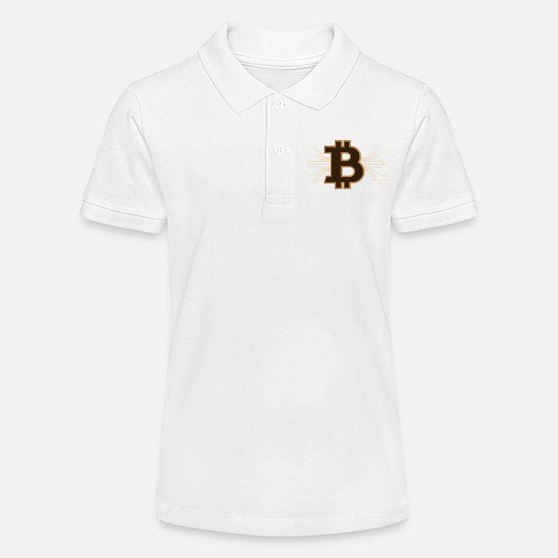 Bitcoin - Cryptomonnaie Brun/Or - Polo bio MINI SPRINTER Stanley/Stella Ado - blanc