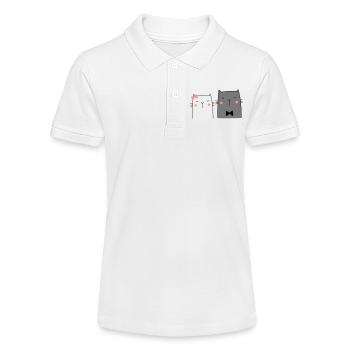 Katzen Katzenpaar Pärchen Brautpaar Hochzeit - Stanley/Stella Teenager Bio-Poloshirt MINI SPRINTER - Weiß - Vorne