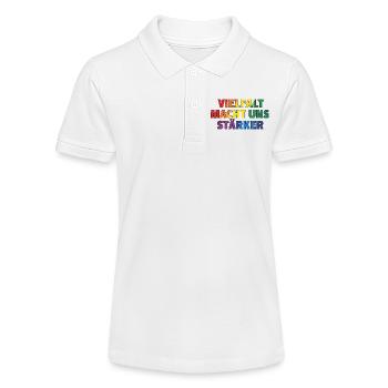 Vielfalt macht uns stärker – Regenbogen Design - Stanley/Stella Teenager Bio-Poloshirt MINI SPRINTER - Weiß - Vorne