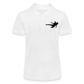 Football Silhouette – Action Kick - Polo bio MINI SPRINTER Stanley/Stella Ado - blanc - Devant
