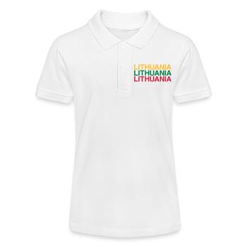 LITHUANIA Lithuania flag - Stanley/Stella Teen Organic Polo Shirt MINI SPRINTER - white - Front