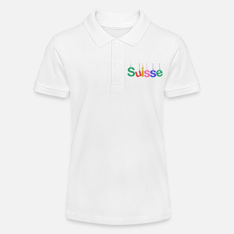 SUISSE. PAYS. GENEVE. HUMOUR. DRAPEAU - Polo bio MINI SPRINTER Stanley/Stella Ado - blanc