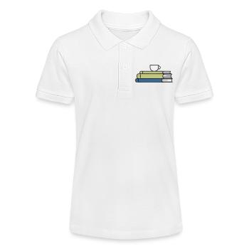 Bücherstapel Kaffeetasse Farbig - Stanley/Stella Teenager Bio-Poloshirt MINI SPRINTER - Weiß - Vorne